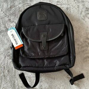 NWT Wool & Oak The Overnighter Backpack Black Nylon Travel Carry-On Wool and Oak